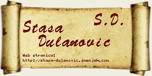 Staša Dulanović vizit kartica